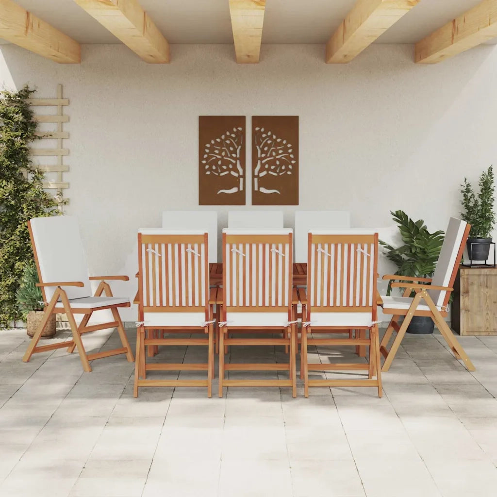 Sedia da Giardino 8 pcs Marrone e bianco 57 x 71.5 x 104 cm 3375771