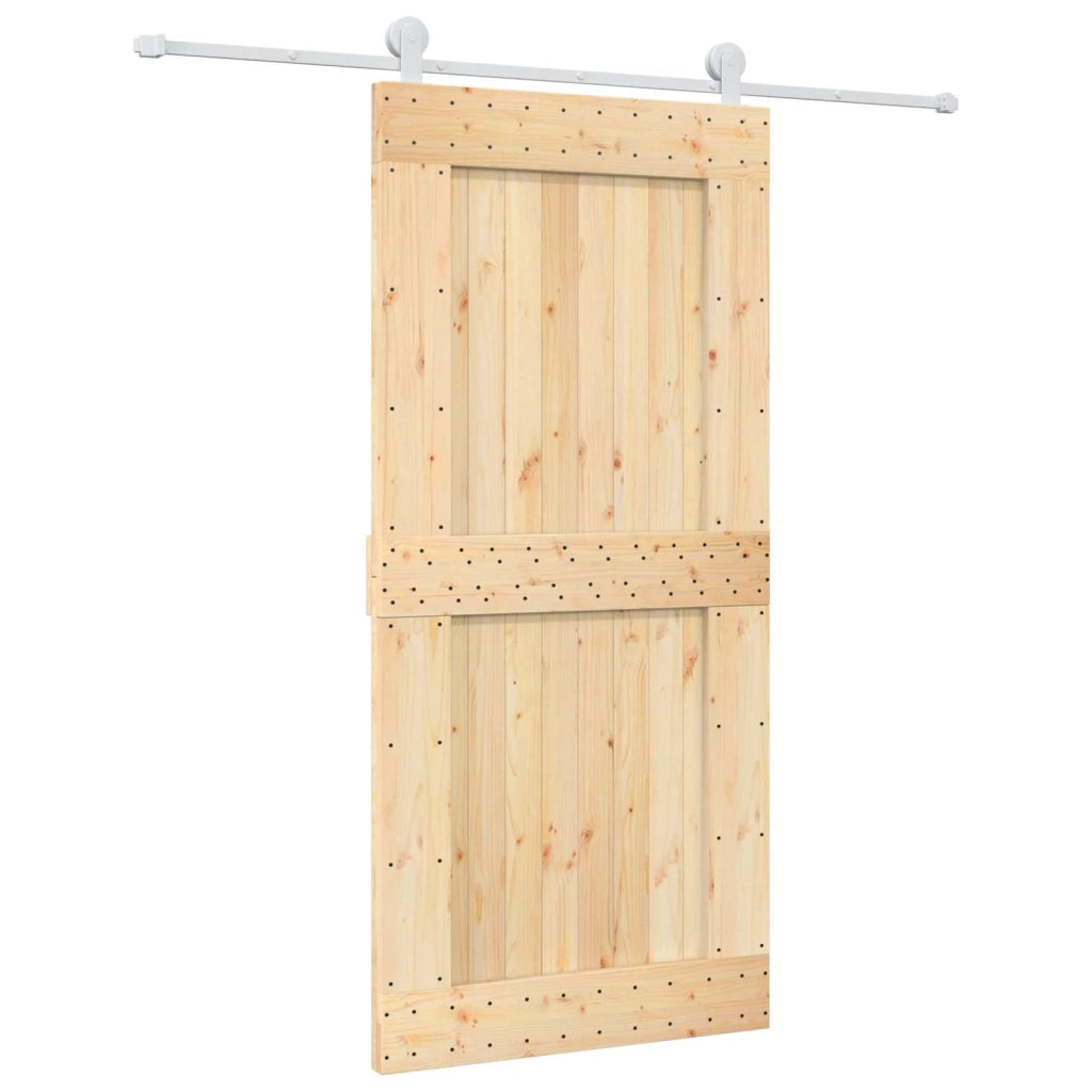 Porta scorrevole Naturale e Bianco 95 x 210 cm 3445036