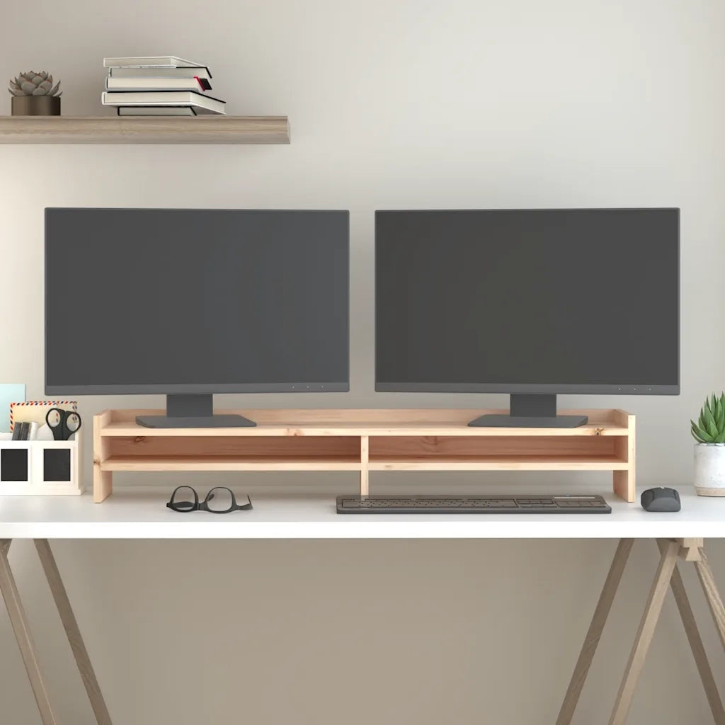 Supporto per Monitor 100x24x16 cm in Legno Massello di Pino 813989