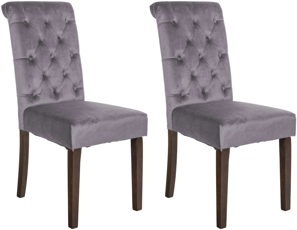 Set di 2 sedie da pranzo Lisburn grigio scuro,Velluto