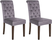 Set di 2 sedie da pranzo Lisburn grigio scuro,Velluto