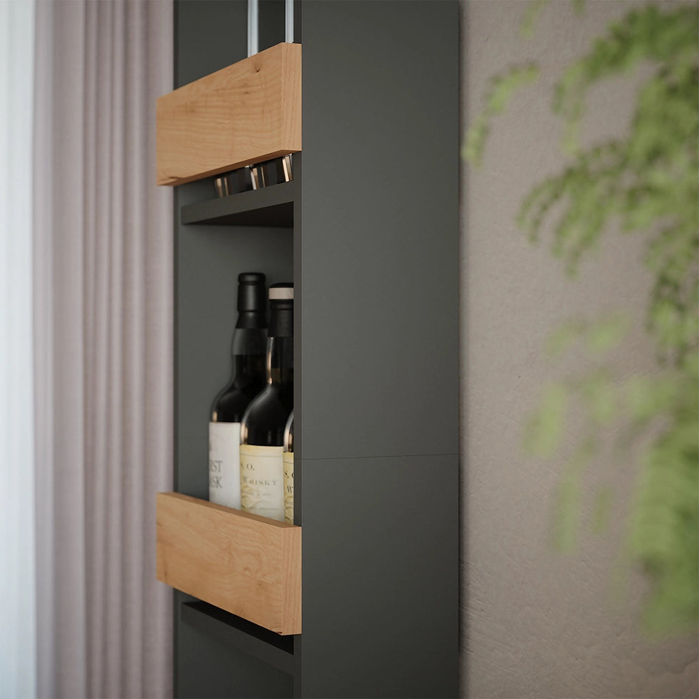Vicco Portabicchieri da vino Quercia dorata/antracite 30 x 180 cm