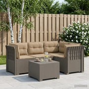 Divano da giardino 4 posti con cuscini aspetto rattan PP 3444028
