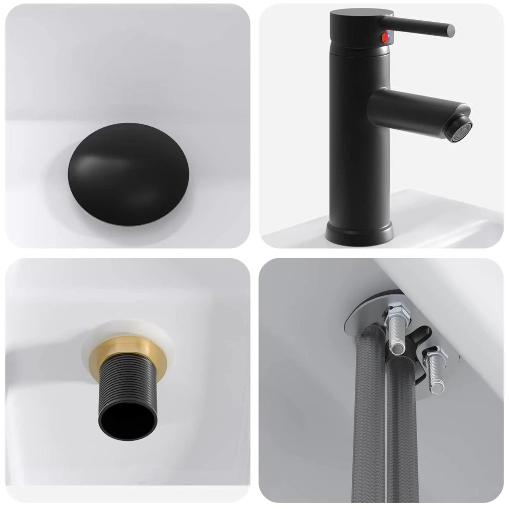 Lavabo da bagno Nero Opaco 45,5 x 25,5 x 13 cm Metallo CFW3829380