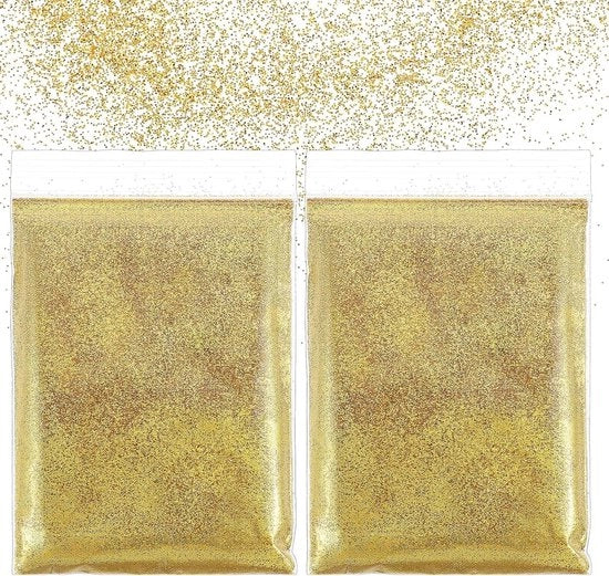 Polvere glitter argento - 100 g per artigianato, unghie, viso, carte e arte unghie (oro)