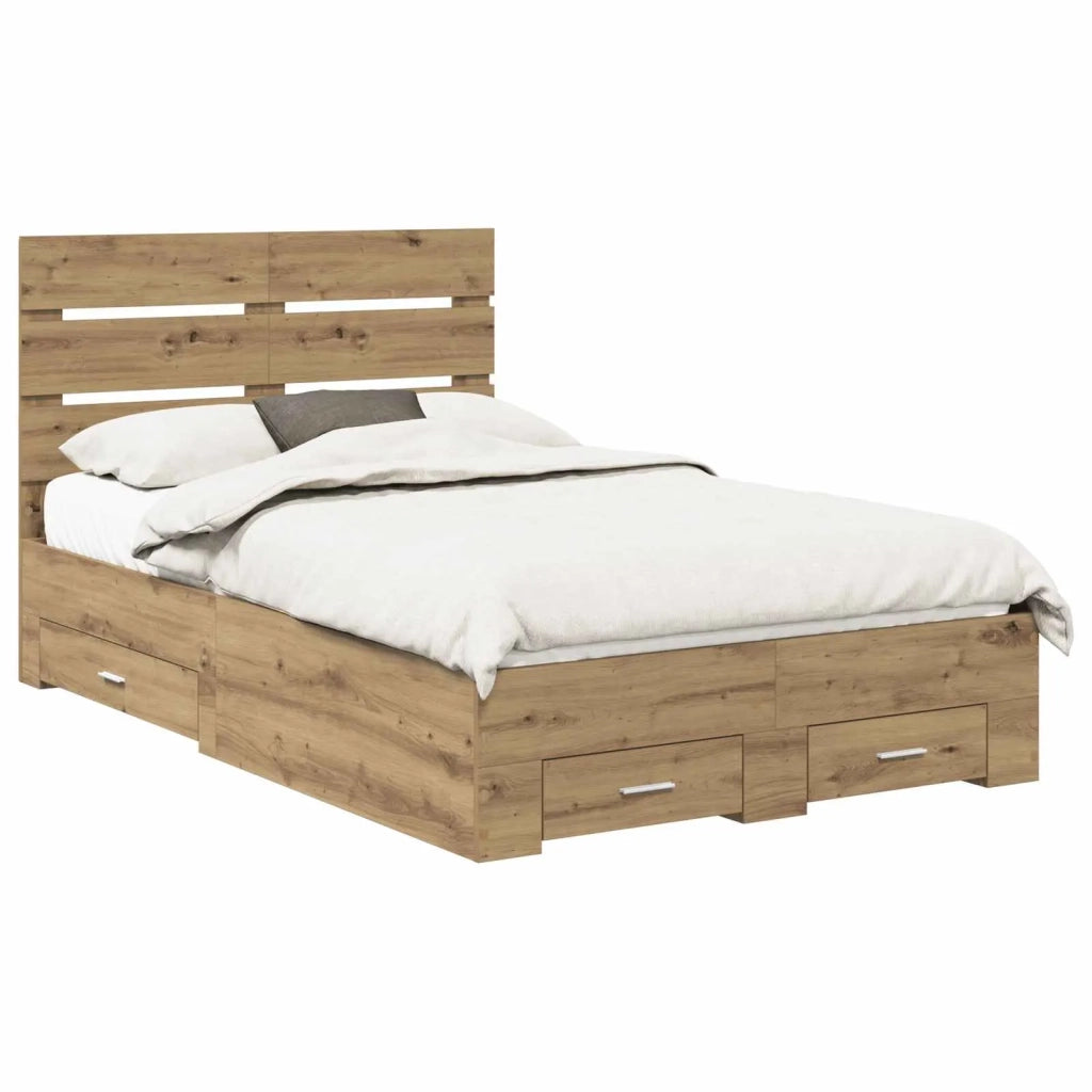 Struttura del letto Rovere artigianale 120 x 190 cm 3412003