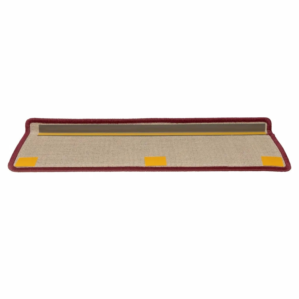 Tappetini per scale 15 pz | Gradini per Scale 65x21x4 cm Bordeaux bordo rettangolare