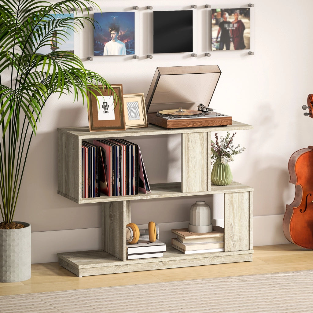 Tavolino da caff¨¨ moderno con 3 ripiani ¨C zephmum ¨C legno 90x30x61 cm
