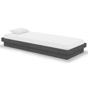 Letto singolo | Letto per adulti | Giroletto in Legno Massello Grigio 75x190 cm Small Single