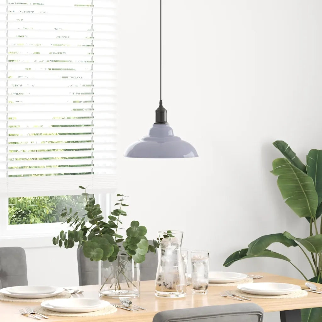 Lampada Sospensione Regolabile E27 Grigio Lucido ?31 cm Metallo CFW6796968