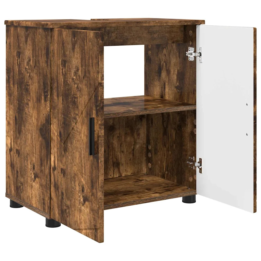 Set di mobili per il bagno Montaggio a parete 3 pcs Rovere fumé