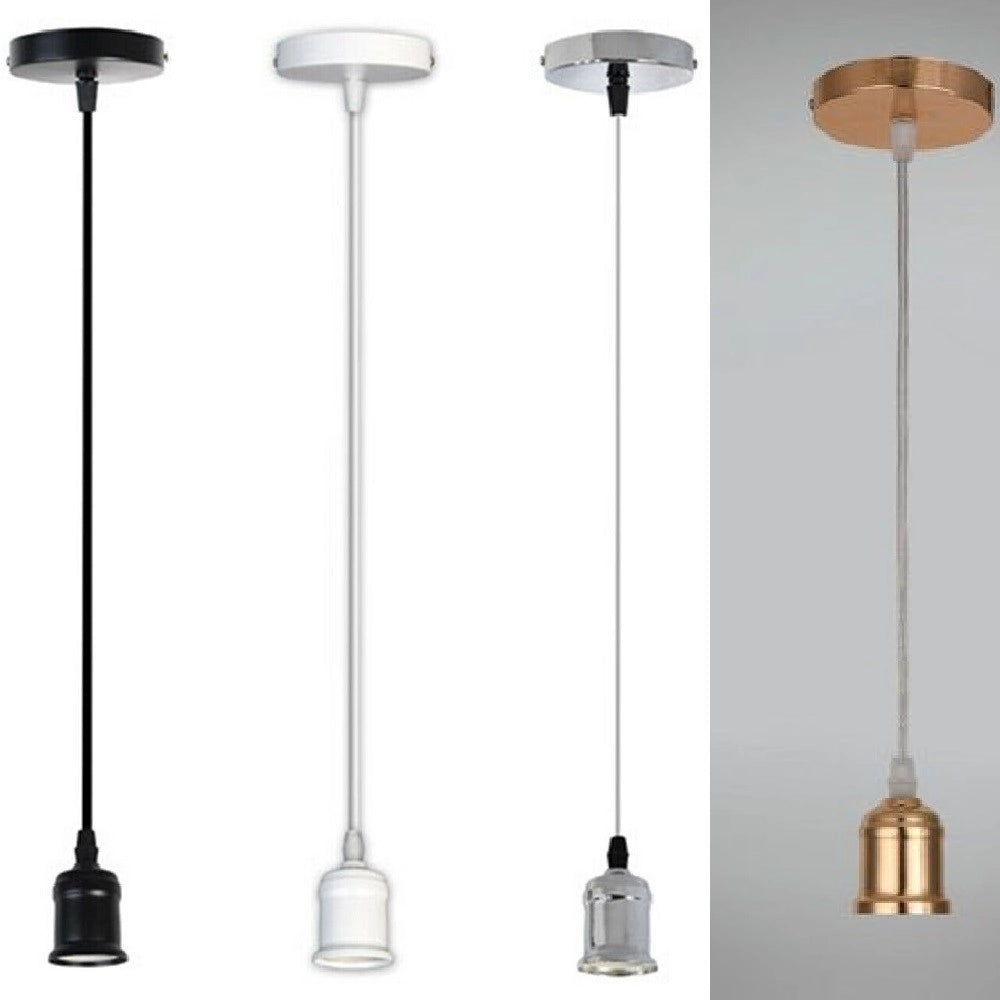 Trade Shop - Portalampada E27 A Sospensione Lampadario Pendente Porta Lampada 1,2 Metri E27-a -