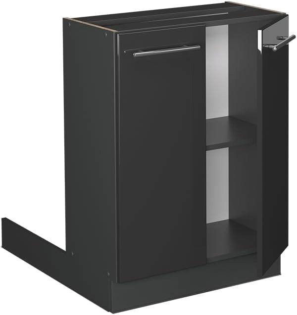 isola cucina Fame-Line, Antracite lucido, 60 cm senza piano di lavoro