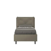 Letto singolo senza rete imbottito 80x210 similpelle cappuccino Appia