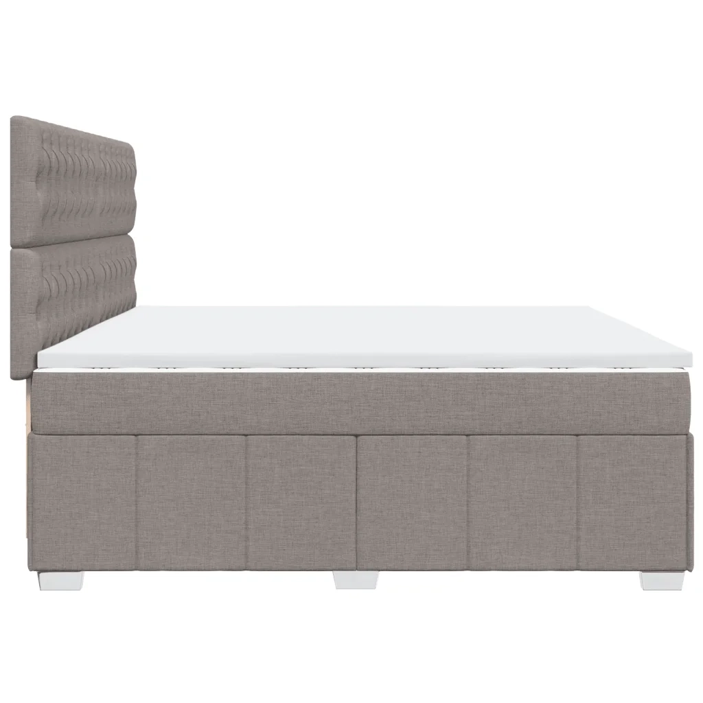 Giroletto a Molle con Materasso Tortora 200x200 cm in Tessuto
