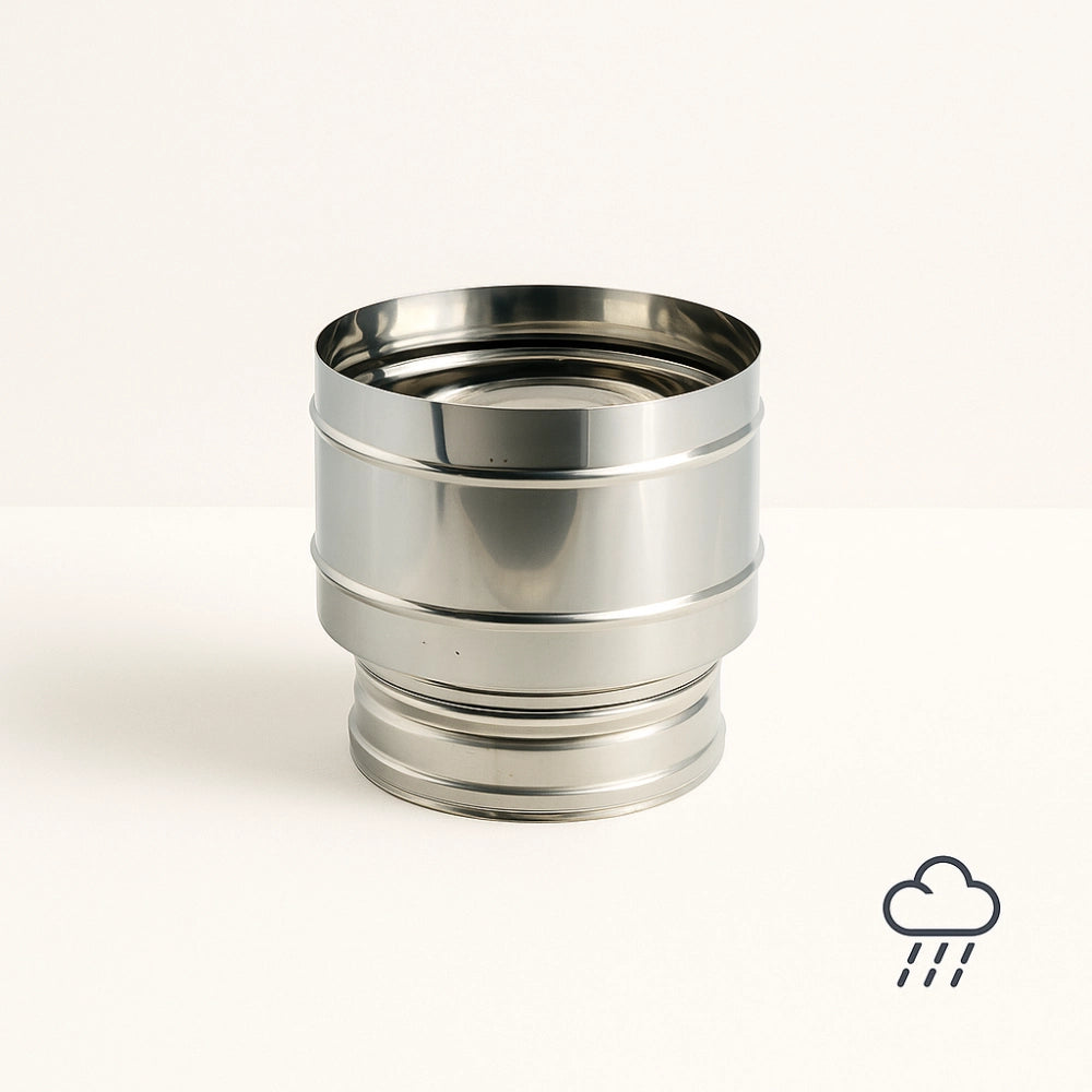 Fumaiolo 4 venti base tonda in acciaio inox diametro 80 mm camini stufe