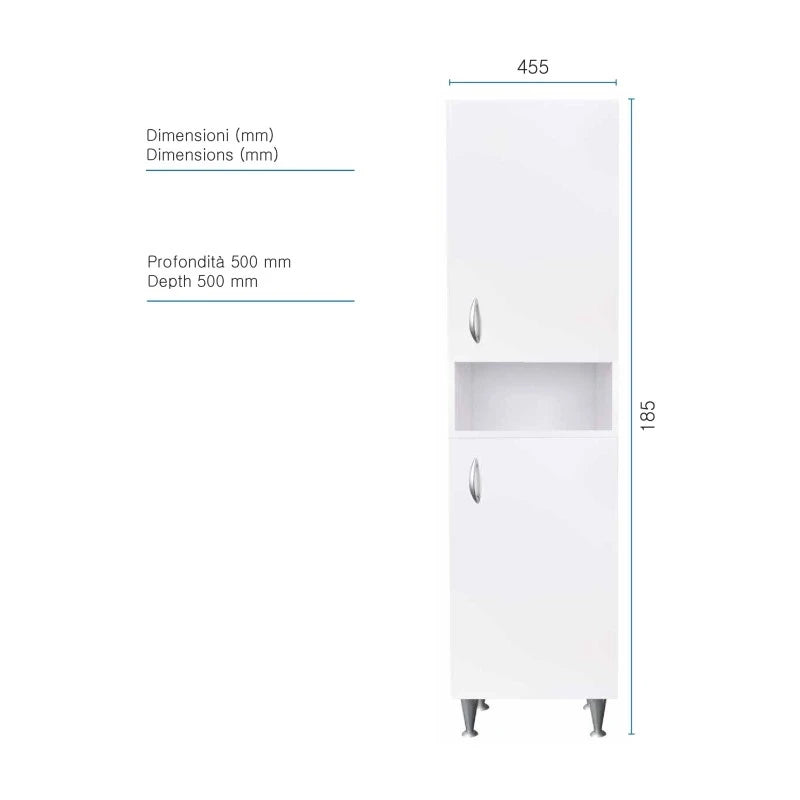 Colonna bagno/lavanderia ECO 45x50x185 cm con ripiani interni