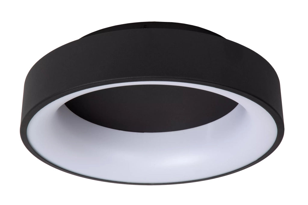 Plafoniera LED Lucide Mirage 38cm 22W nera tonda dimmer