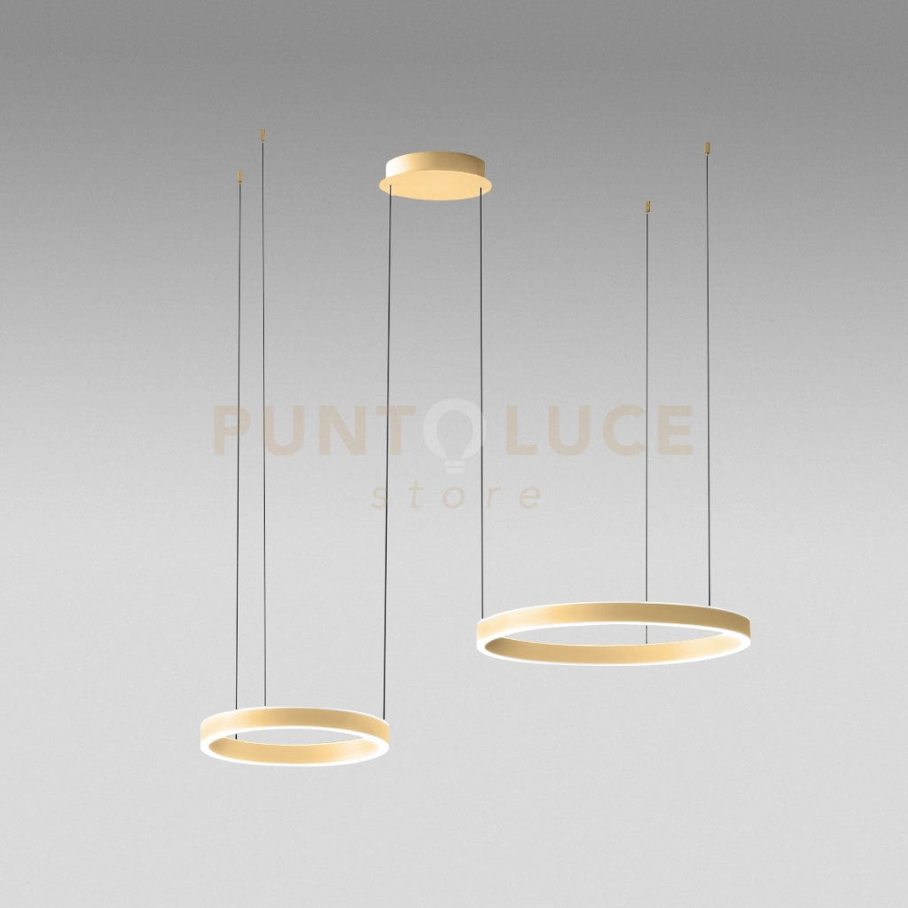CRISEIDE S/2D - LAMPADARIO A SOSPENSIONE 2 LUCI LED 3000K 3000LM 60W(25W+35W) DIMNERABILE  ORO