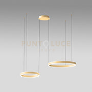 CRISEIDE S/2D - LAMPADARIO A SOSPENSIONE 2 LUCI LED 3000K 3000LM 60W(25W+35W) DIMNERABILE  ORO