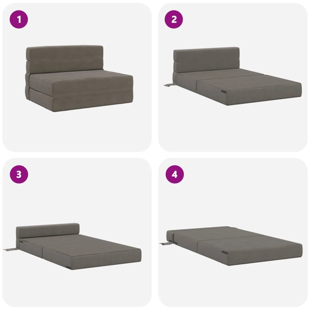 Divano letto | Sof¨¤ letto | Letto singolo Pieghevole Grigio Chiaro 100 x 80 x 60 cm Tessuto