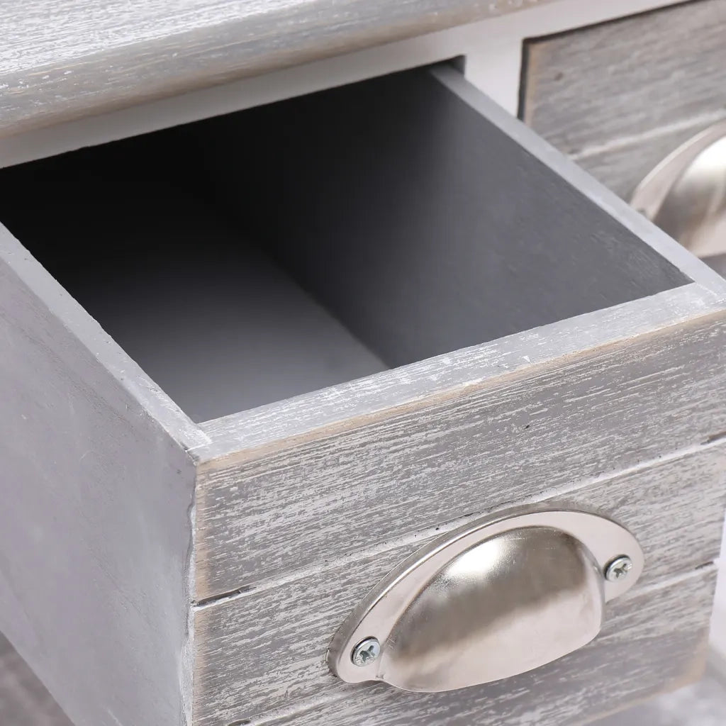 Tavolino Laterale Grigio 40x40x40 cm in Legno di Paulownia cod mxl 26290
