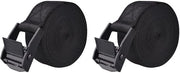 Cinturoni di sostegno per bicicletta, motocicletta e bagagli, 25 mm di larghezza, carico massimo 200 kg, cinturoni regolabili, cinghie di fissaggio in acciaio inox, lunghezza 2 m, colore nero, dimensione 25 mm, quantità 2 pezzi.