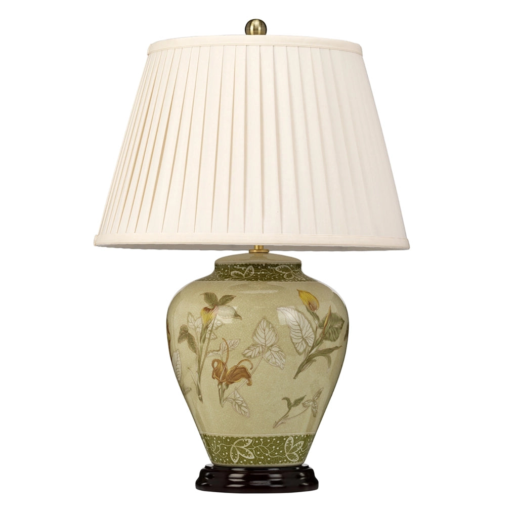 Lampada Scrivania Contemporanea Arum Lily Porcellana Ottone Anticato 1 Luce E27