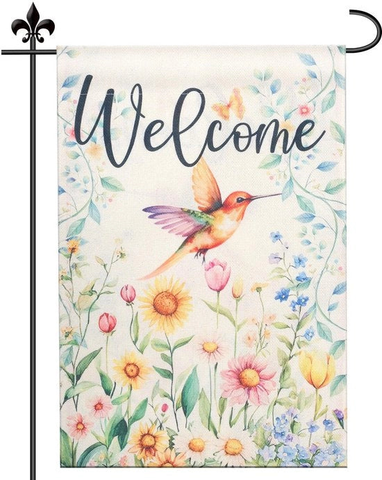 Tenda da giardino 30x45cm - Bicolor - Welcome - Multicolore - Juta - Resistente al tempo - Tenda da giardino multifunzione