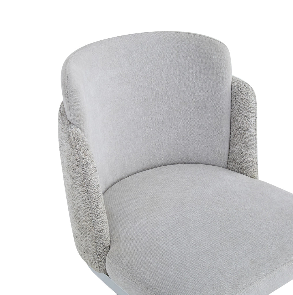 Set di 4 sedie 61.5x53.5x86 cm con doppio schienale; chenille grigio e argento
