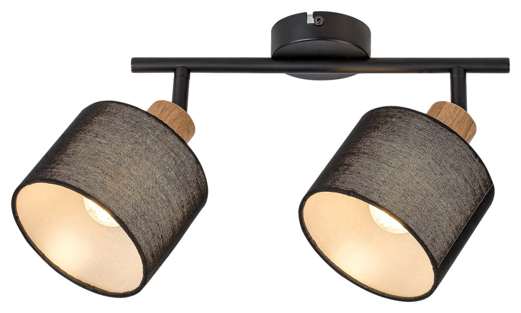 Faretto parete/soffitto Miguel Rabalux 2xE14 rovere nero