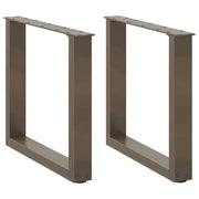 Set di 2 gambe regolabili per tavolino da caffè a forma di U 50 x 43 cm dal design moderno in acciaio naturale 02_0057399