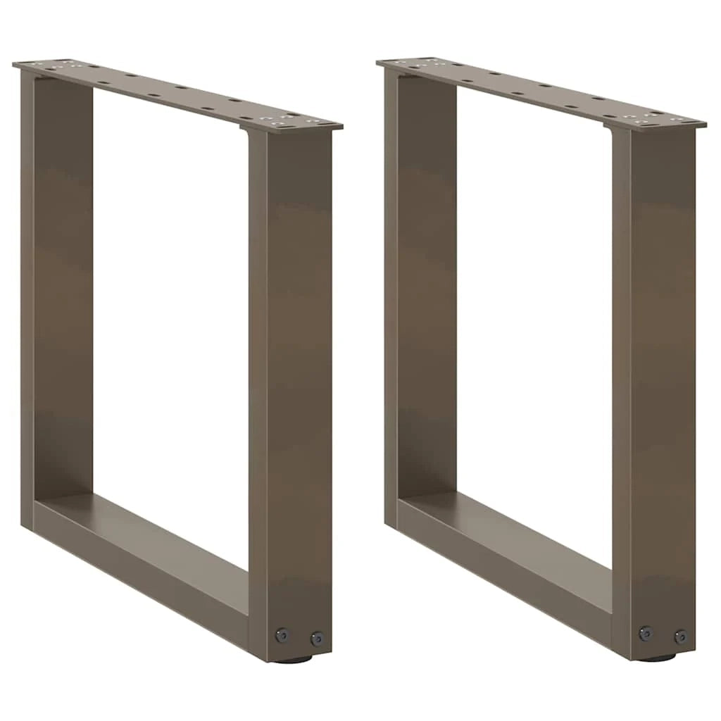 Set di 2 gambe regolabili per tavolino da caffè a forma di U 50 x 43 cm dal design moderno in acciaio naturale 02_0057399