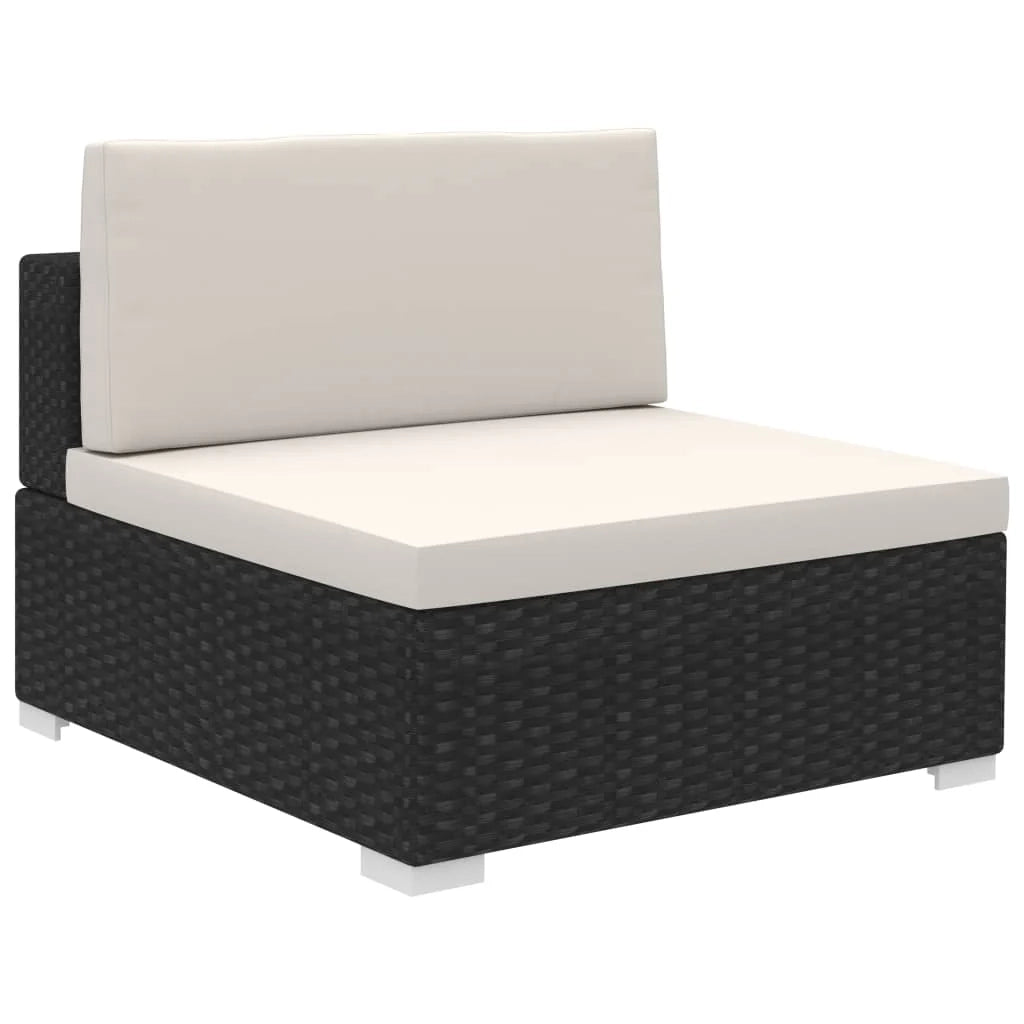 Set di mobili da giardino mobili da esterno 12 pezzi con cuscini resina intrecciata nera 02_0015661