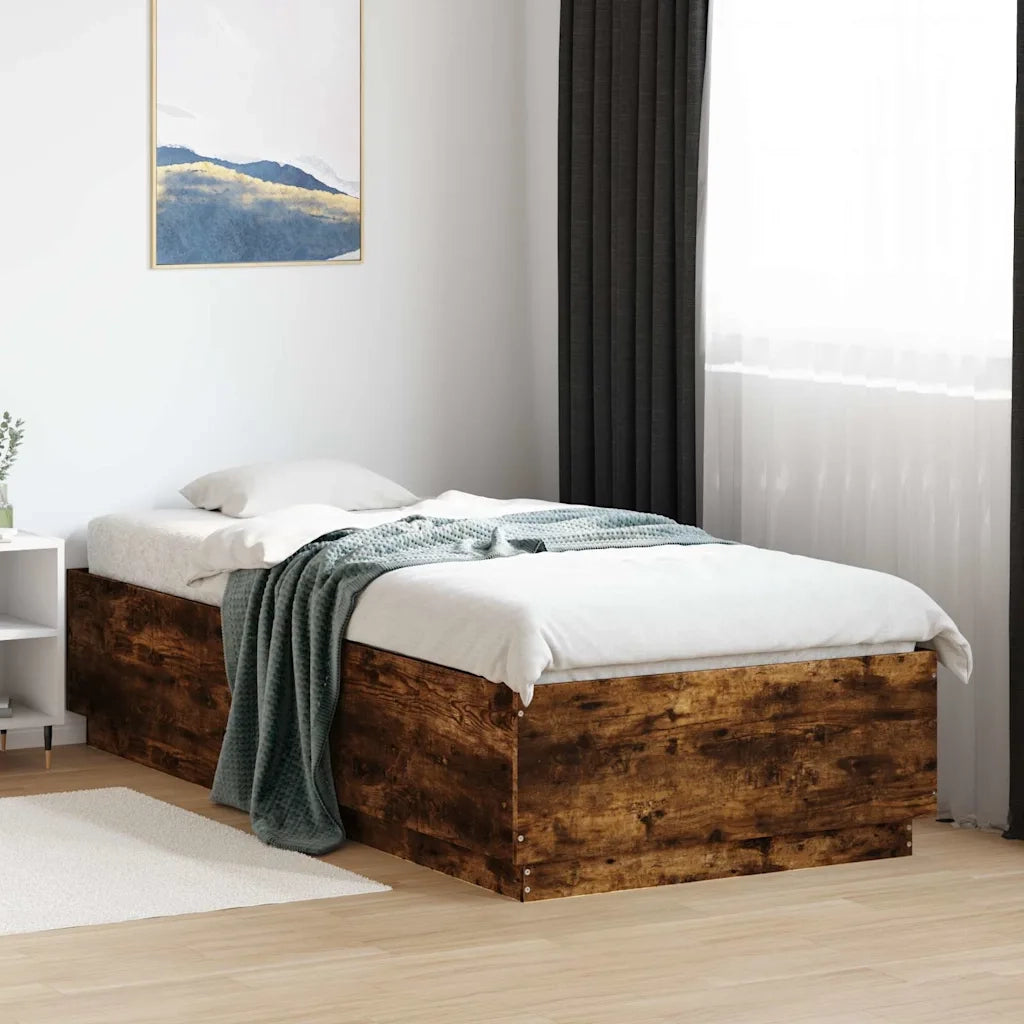 Giroletto con Luci LED Rovere Fumo 100x200 cm Legno Multistrato 3209629