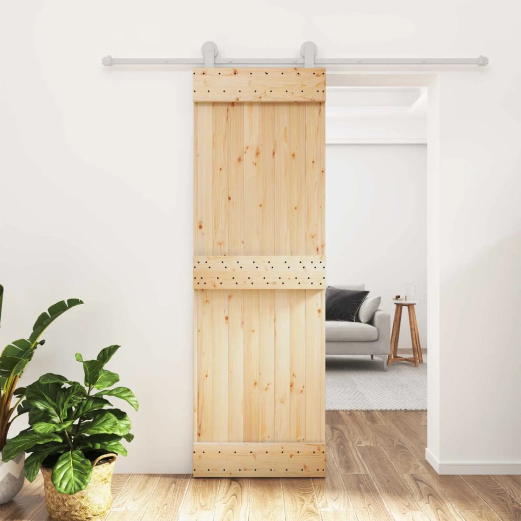 Porta scorrevole Naturale e Bianco 70 x 210 cm