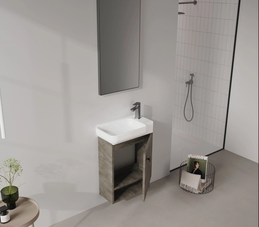Mobile lavabo "Begonya 55" - 53 x 33 x 75 cm - Antracite / Avorio
