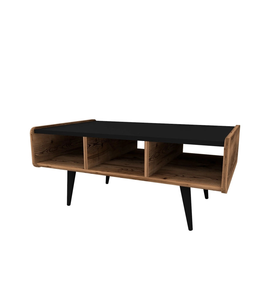 Tavolino da caffè in legno "Line" - 90 x 56 x 40 cm - Noce chiaro