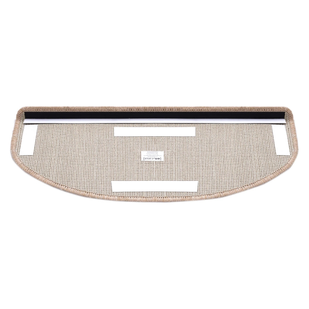 Set di 15 gradini antiscivolo semicircolari 65 x 24 cm con bordo beige 03_0007611