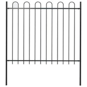 Recinzione da Giardino BOXTEL con Parte Superiore ad Anello in Acciaio 170x150 cm Nero 144932