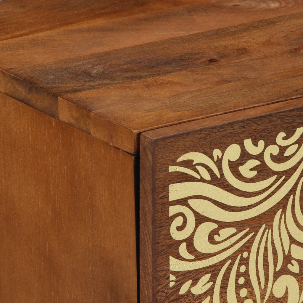 Comodino 40x33x46 cm Legno Massello Mango