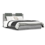 Letto matrimoniale | Letto per adulti | Giroletto Testiera Grigio Sonoma 120x190 cm Legno Multistrato
