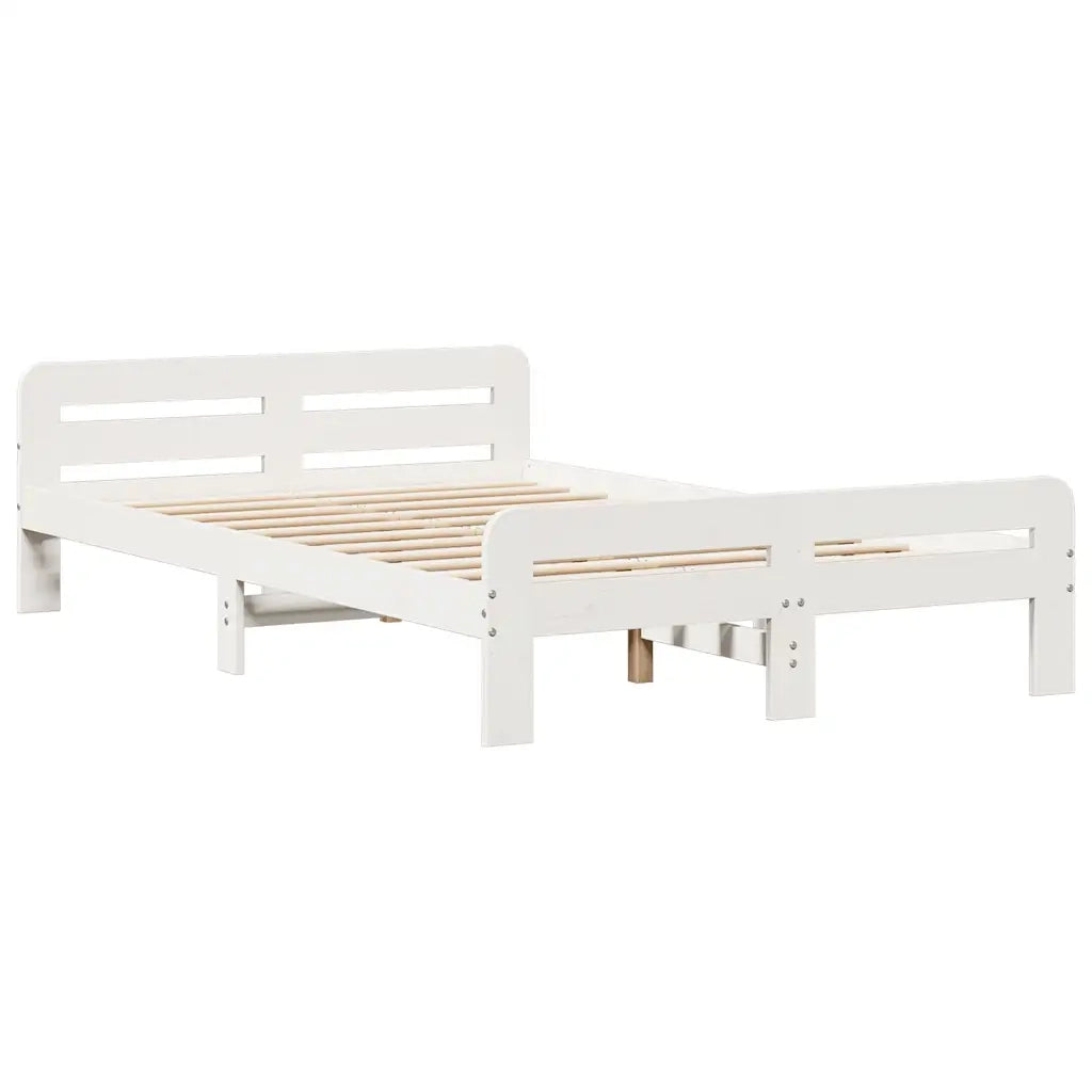 Letto Libreria senza Materasso Bianco 135x190 cm Legno di Pino 3308898