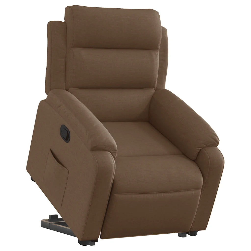 Poltrona Alzapersona Reclinabile Marrone in Tessuto 3204984