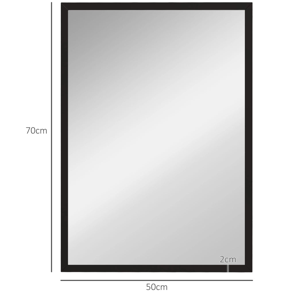 Specchio da Bagno Rettangolare Parete Decorativo ¨C Minimal ¨C Nero 50x70 cm