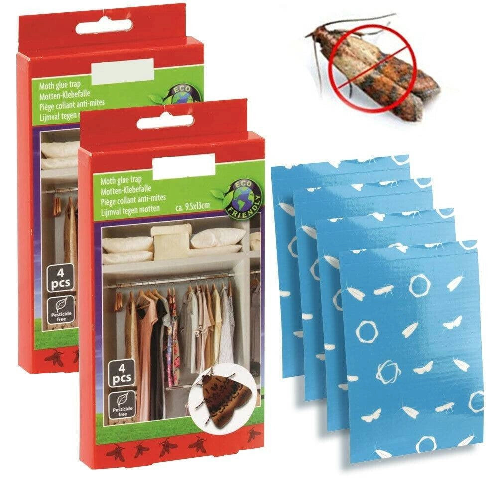 Trade Shop - 2x Confezioni Trappola Adesiva Tarme Cibo E Insetti Per Mobili E Armadi 8 Fogli -
