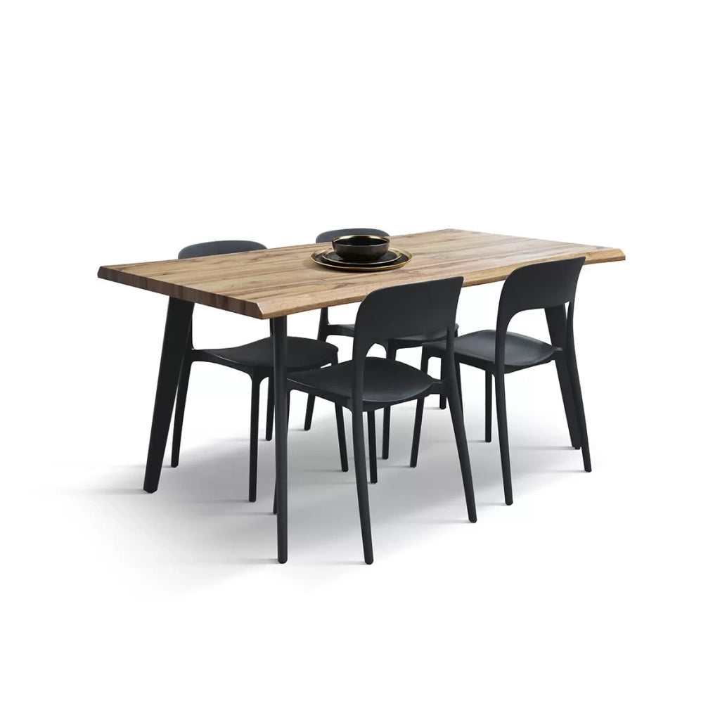 Tavolo fisso rettangolare legno rovere rustico 160x90x76 (984) - Mobili 2G