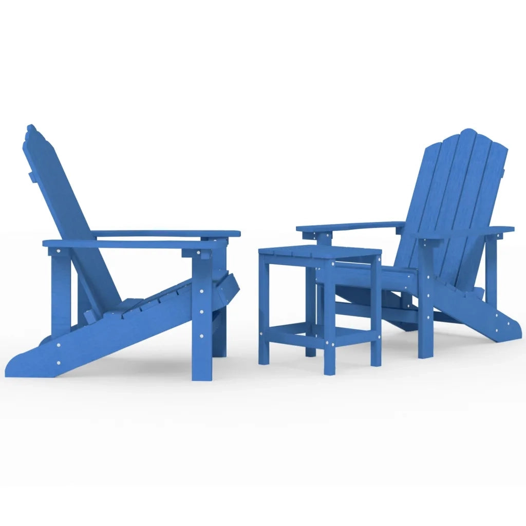 Sedie da Giardino con Tavolo Adirondack in HDPE Blu Acqua 3095707