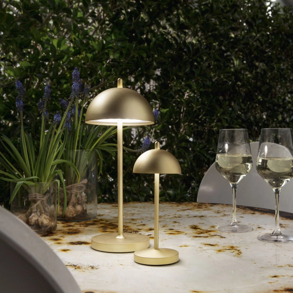 LAMPADA DA TAVOLO RICARICABILE LED PARTY ORO 1,5W 134LM 3000K DIMMERABILE IP44 8X19,8CM