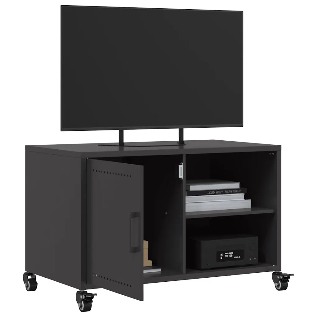 Mobile TV-Credenza per TV-Console TV Nero 68x39x43,5 cm in Acciaio 265505